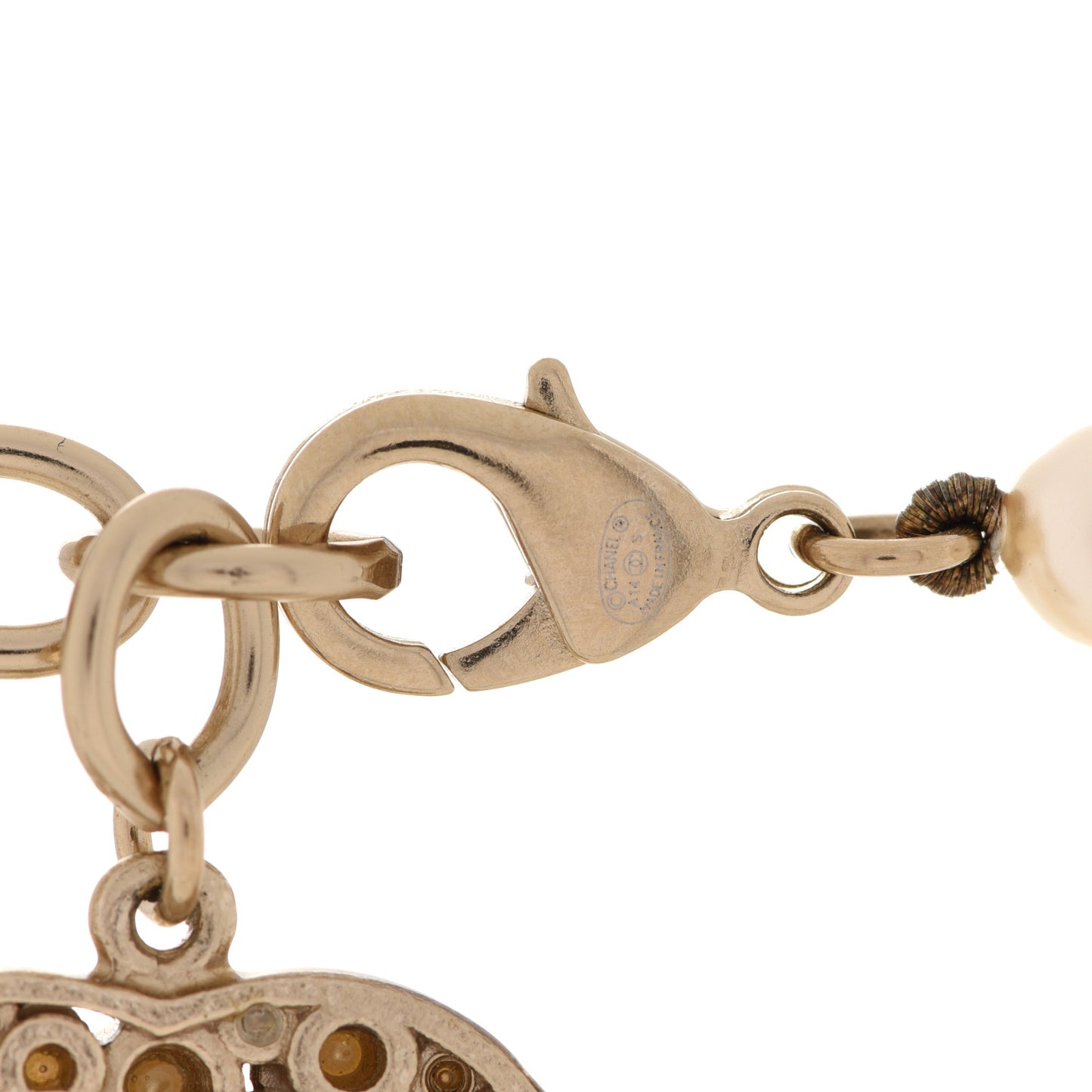 Pearl CC Bracelet Gold