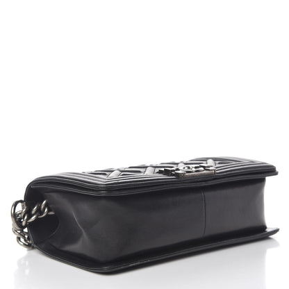Chanel Lambskin Stitched Medium Boy Flap Black 4 of 24