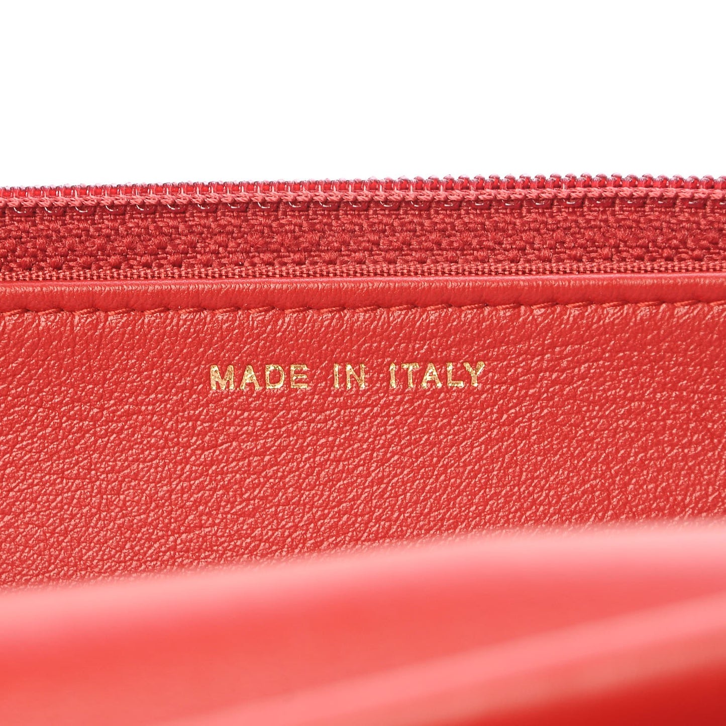 Calfskin Chevron Quilted Boy Wallet On Chain WOC Red