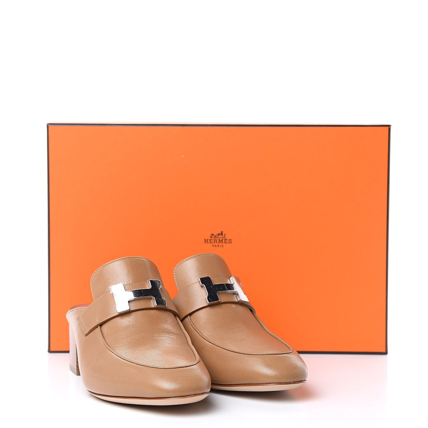 Goatskin Paradis Mules 36 Taupe