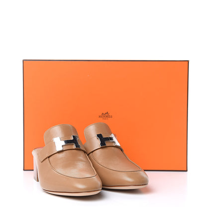 Hermes Goatskin Paradis Mules 36 Taupe 9 of 9