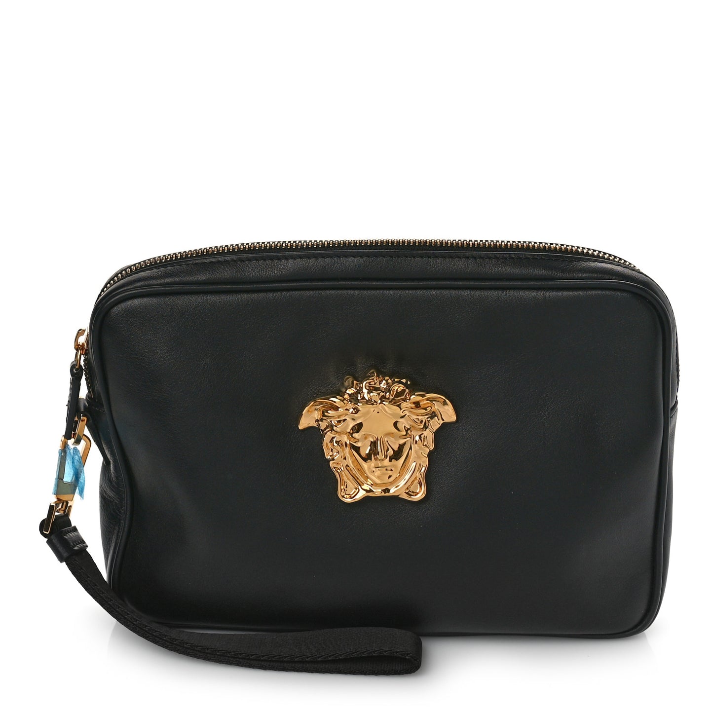 Vitello Palazzo Medusa Wristlet Clutch Bag Black