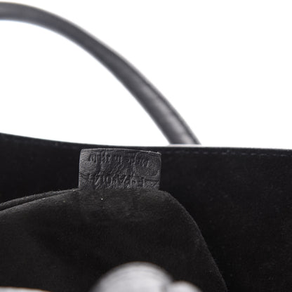 Celine Crocodile Embossed Calfskin Medium Phantom Luggage Black 10 of 11