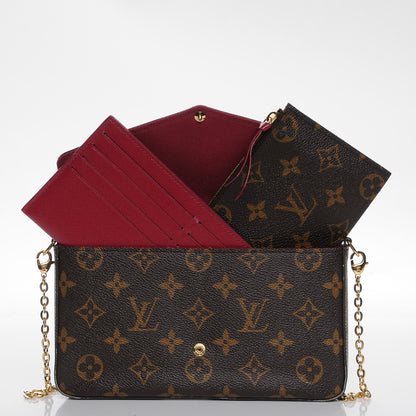 Louis Vuitton Monogram Pochette Felicie Chain Wallet Fuchsia 3 of 10
