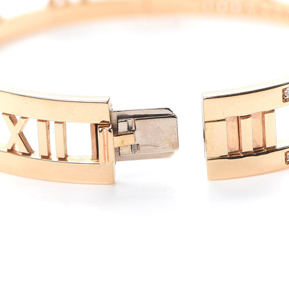 Tiffany 18K Rose Gold Diamond Atlas Open Hinged Bangle Bracelet 5 of 6