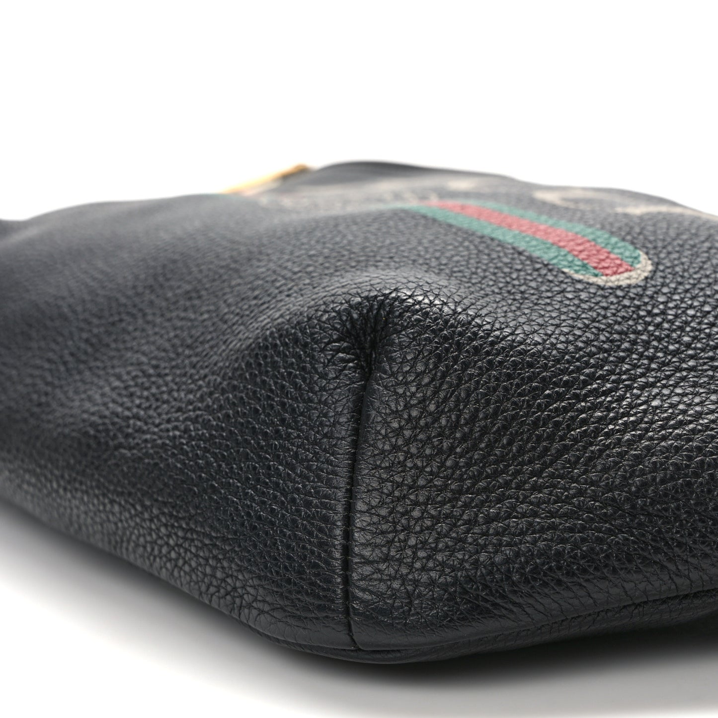 Grained Calfskin Logo Belt Bag Black