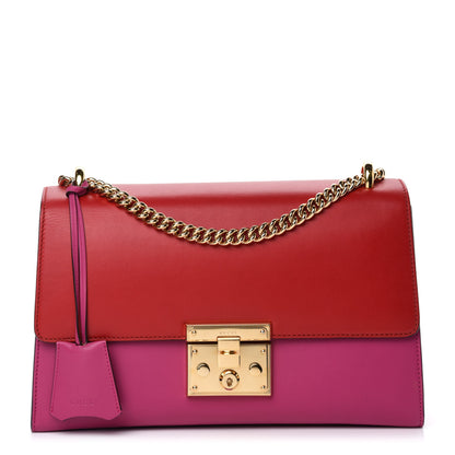 Gucci Moon Calfskin Bi-Color Medium Padlock Shoulder Bag New Rosette Hibiscus Red 1 of 10