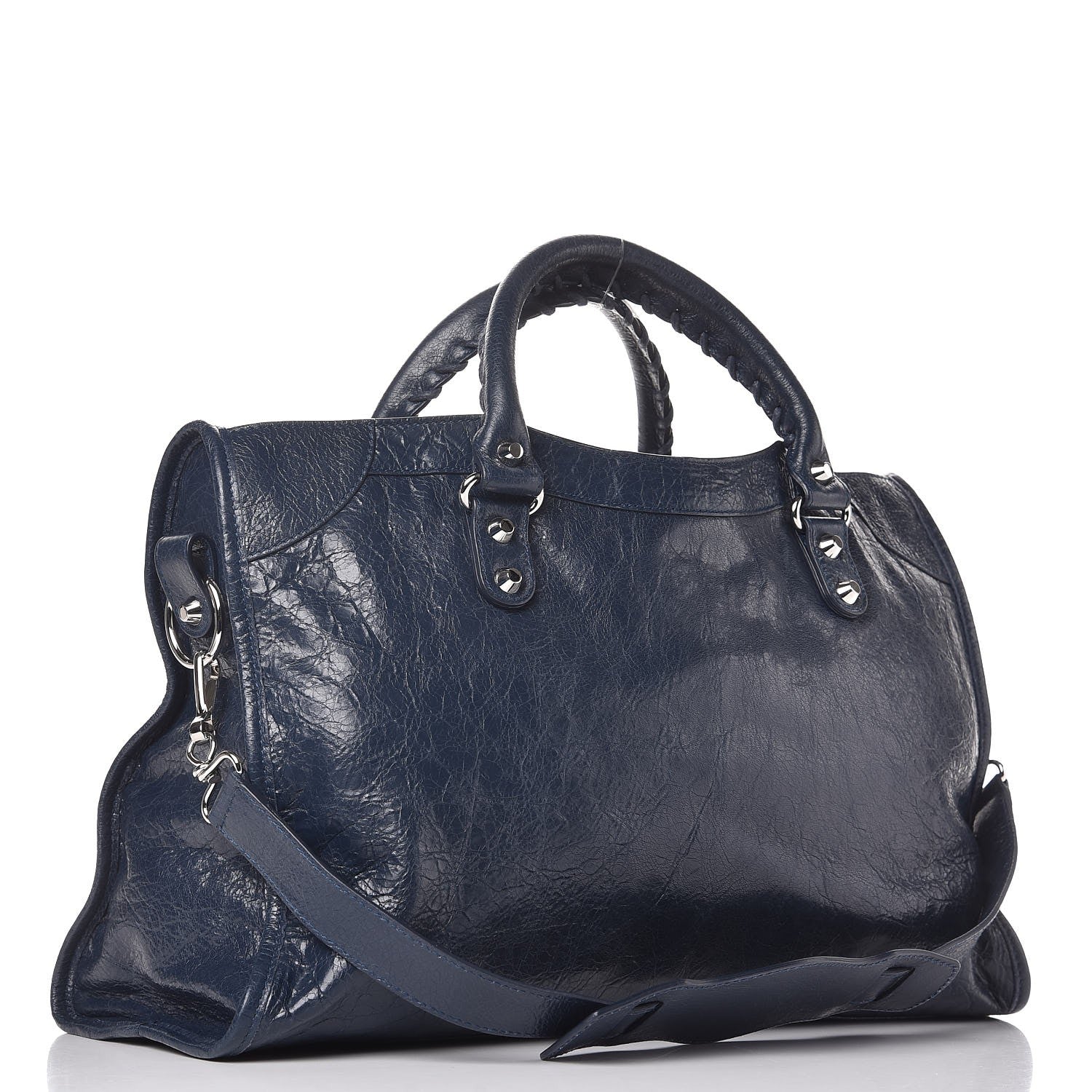 Balenciaga Agneau Classic Silver Hardware City Bleu Obscur 6 of 10