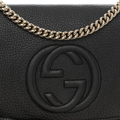 Gucci Pebbled Calfskin Medium Soho Flap Crossbody Black 8 of 10