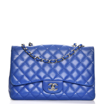 Chanel Lambskin Quilted Jumbo Single Flap Blue 1 of 9