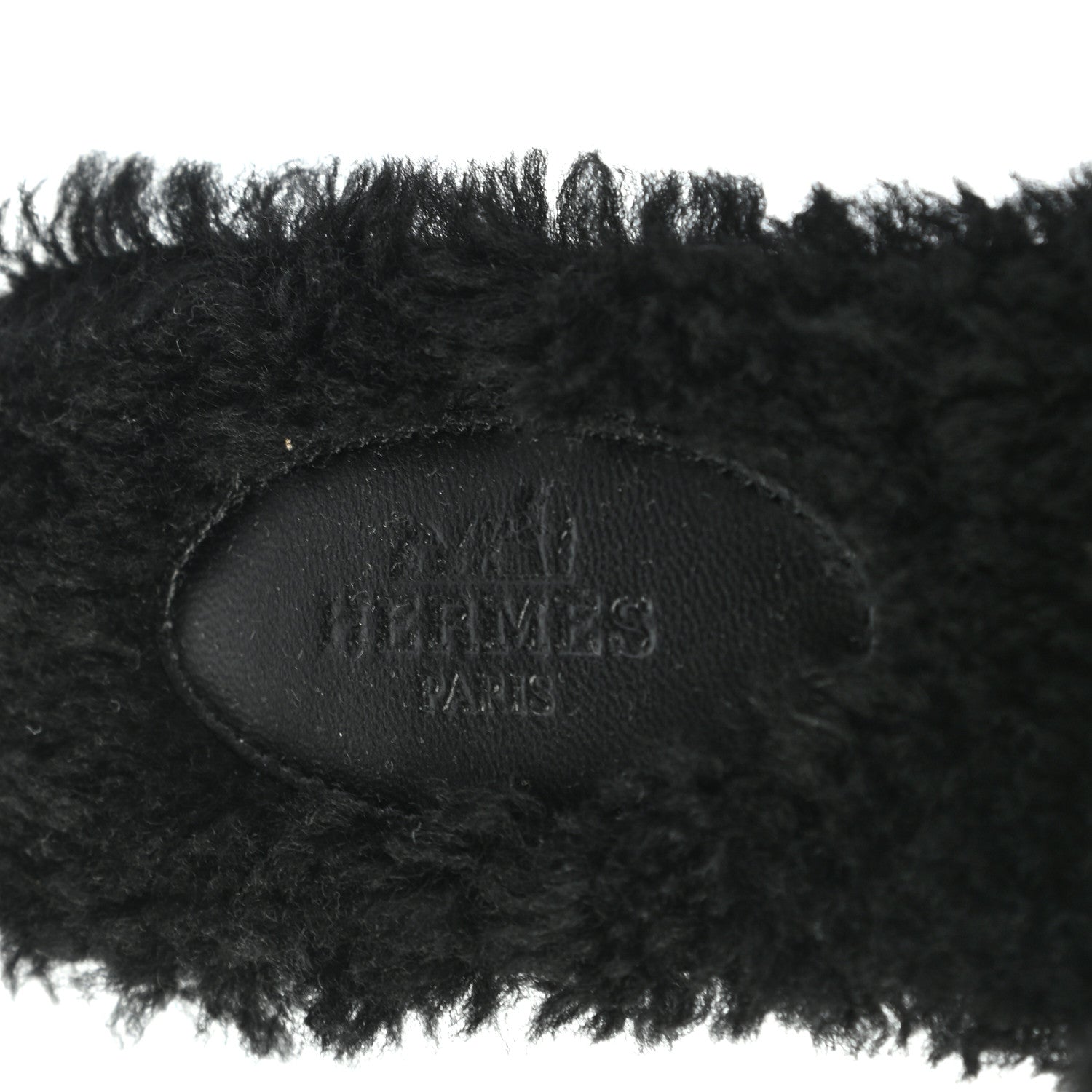 Hermes Woolskin Oran Sandals 35.5 Black 7 of 7