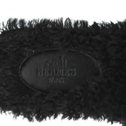 Hermes Woolskin Oran Sandals 35.5 Black 7 of 7