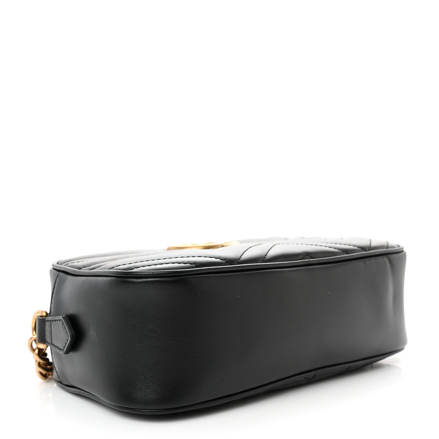 Calfskin Matelasse Small GG Marmont Chain Shoulder Bag Black