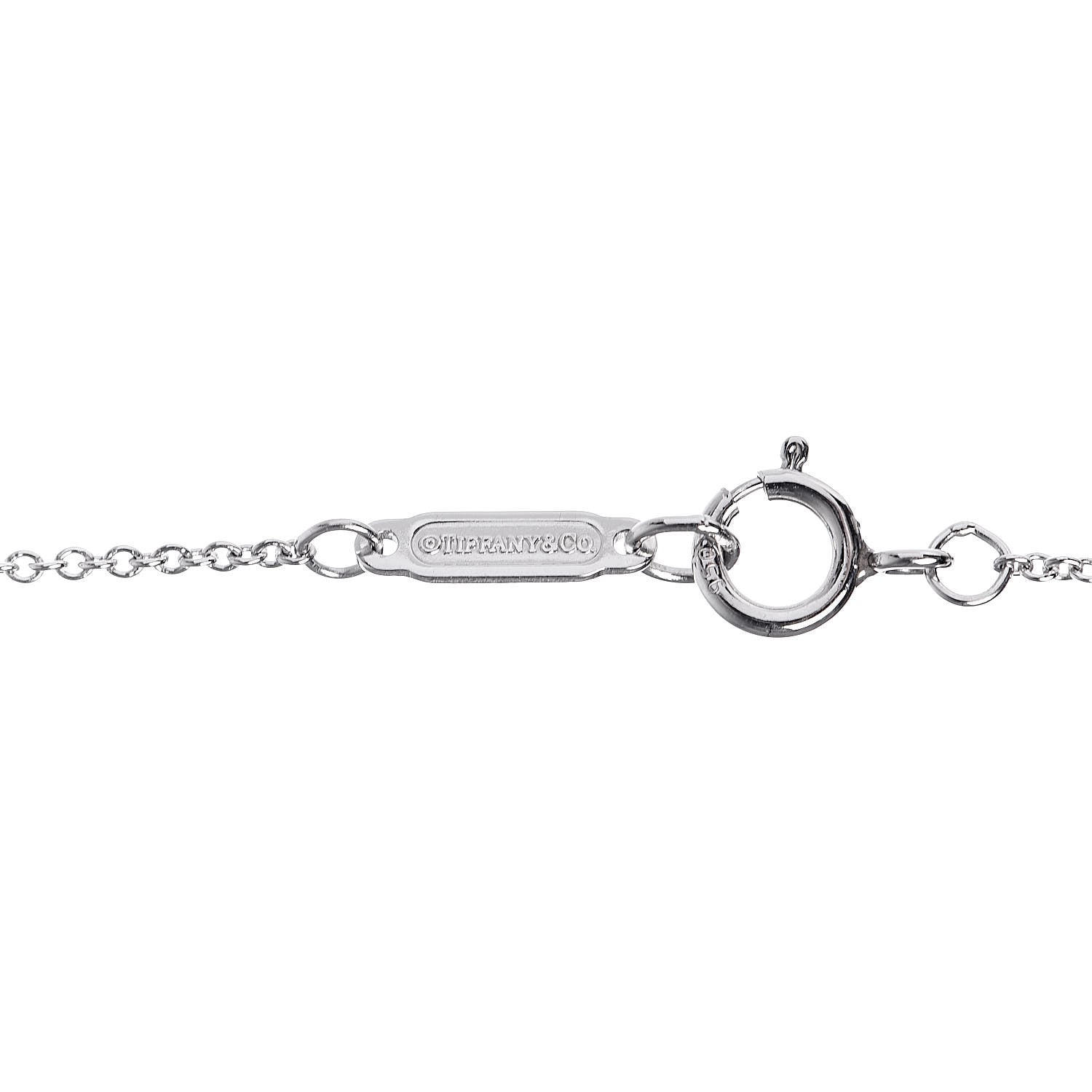 Tiffany Platinum Diamond Octagon Key Charm Pendant Necklace 6 of 6