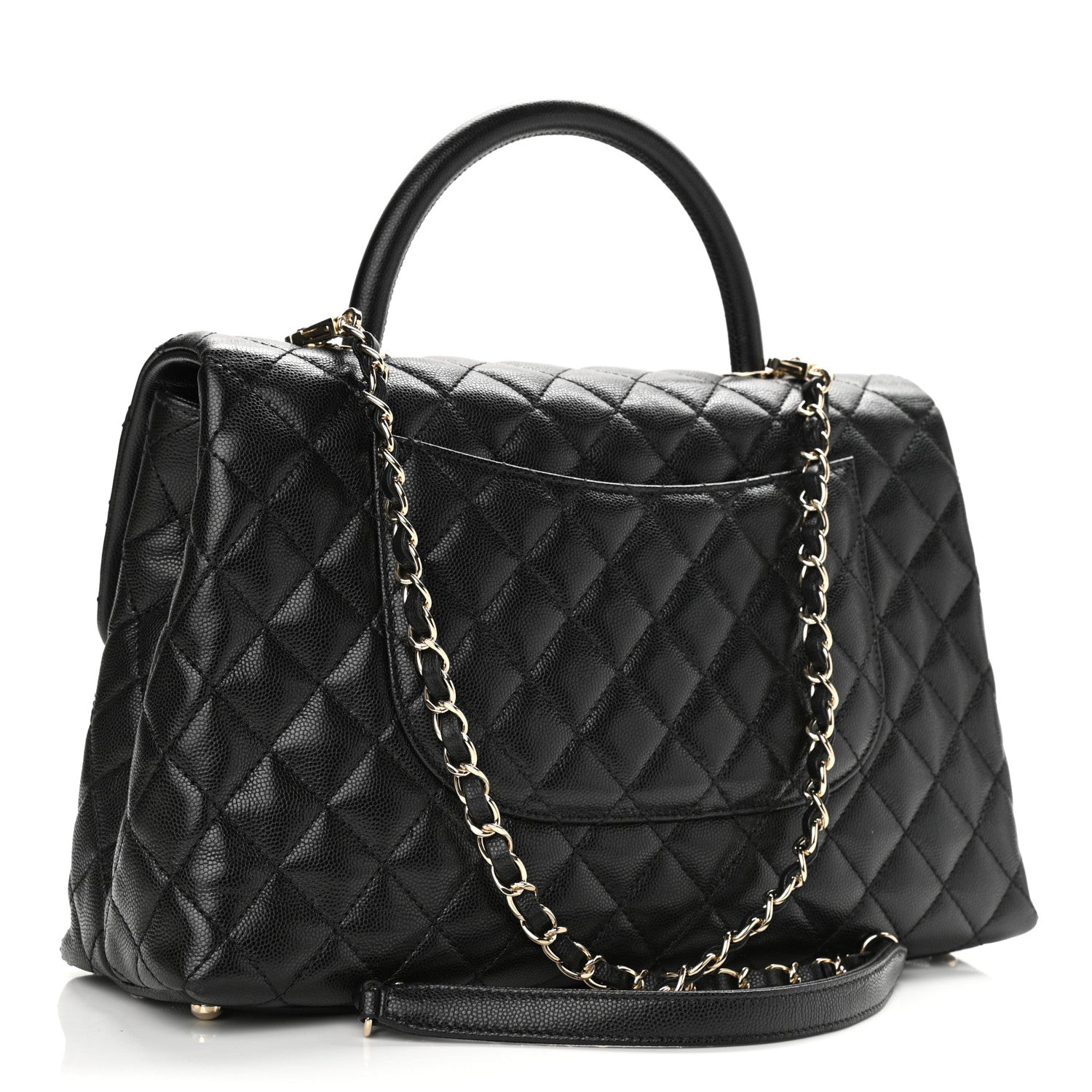 Chanel Caviar Quilted Medium Coco Handle Flap Black 3 of 10