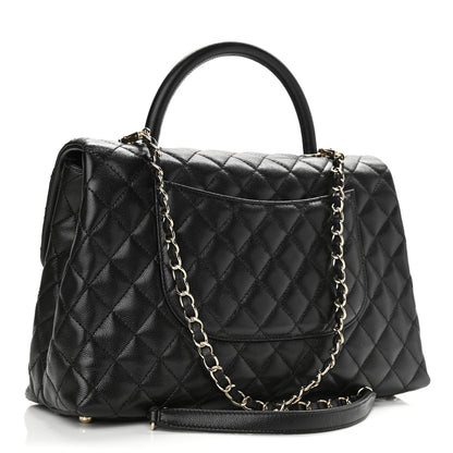 Chanel Caviar Quilted Medium Coco Handle Flap Black 3 of 10