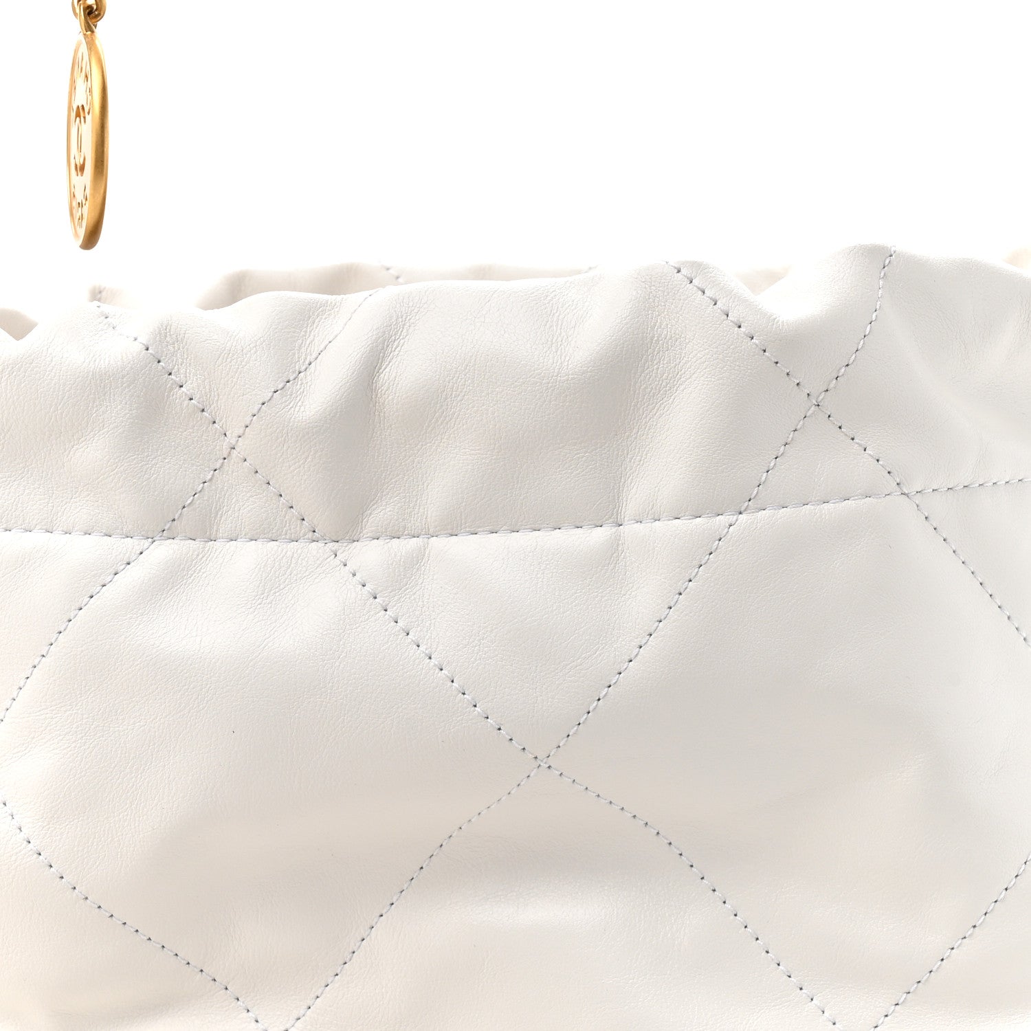 Chanel Shiny Calfskin Quilted Small Chanel 22 White 9 of 14