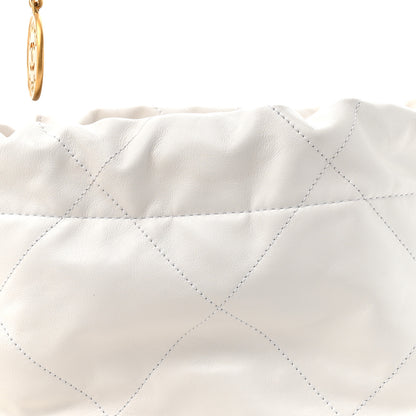 Chanel Shiny Calfskin Quilted Small Chanel 22 White 9 of 14
