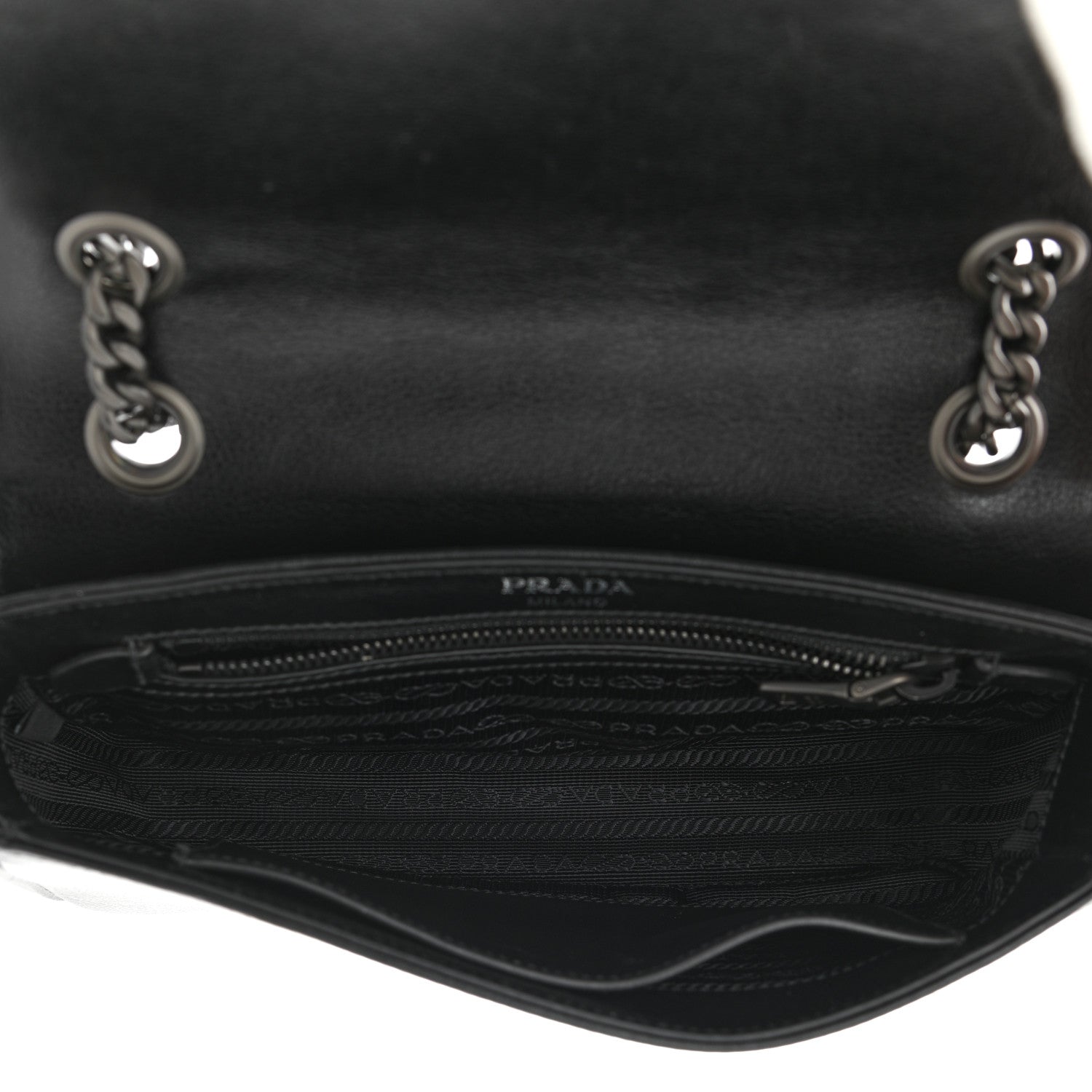Prada Glace Calfskin Studded Crossbody Turchese Black 5 of 13