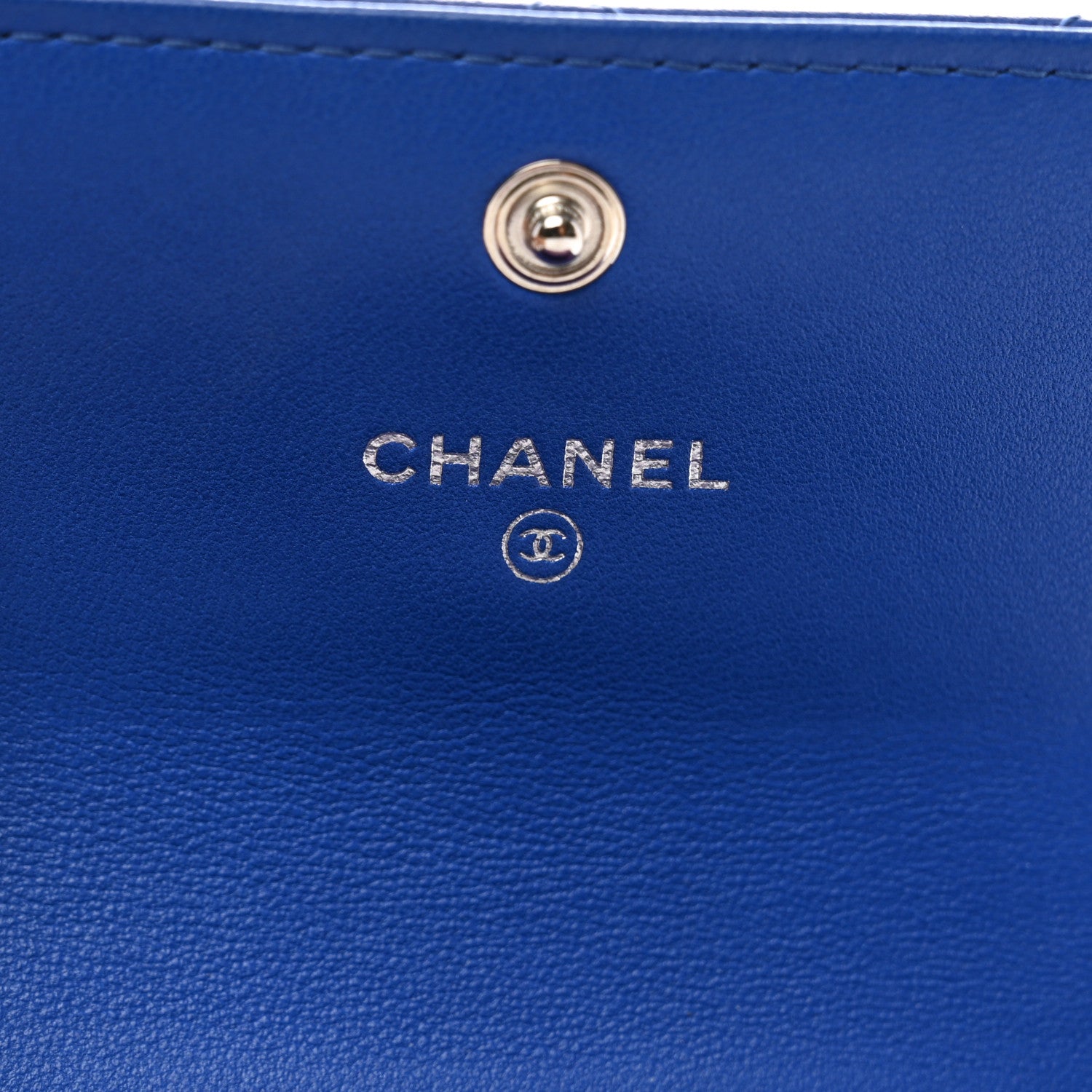 Chanel Lambskin Quilted Flap Card Holder Blue 6 of 8