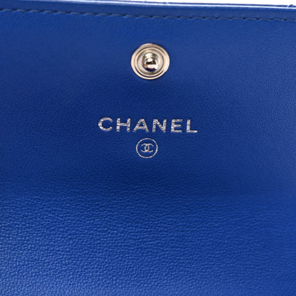 Chanel Lambskin Quilted Flap Card Holder Blue 6 of 8