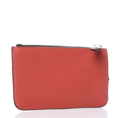 Fendi Vitello Elite Monster Eyes Studded Coin Pouch Key Case Carbone White Multicolor 3 of 7