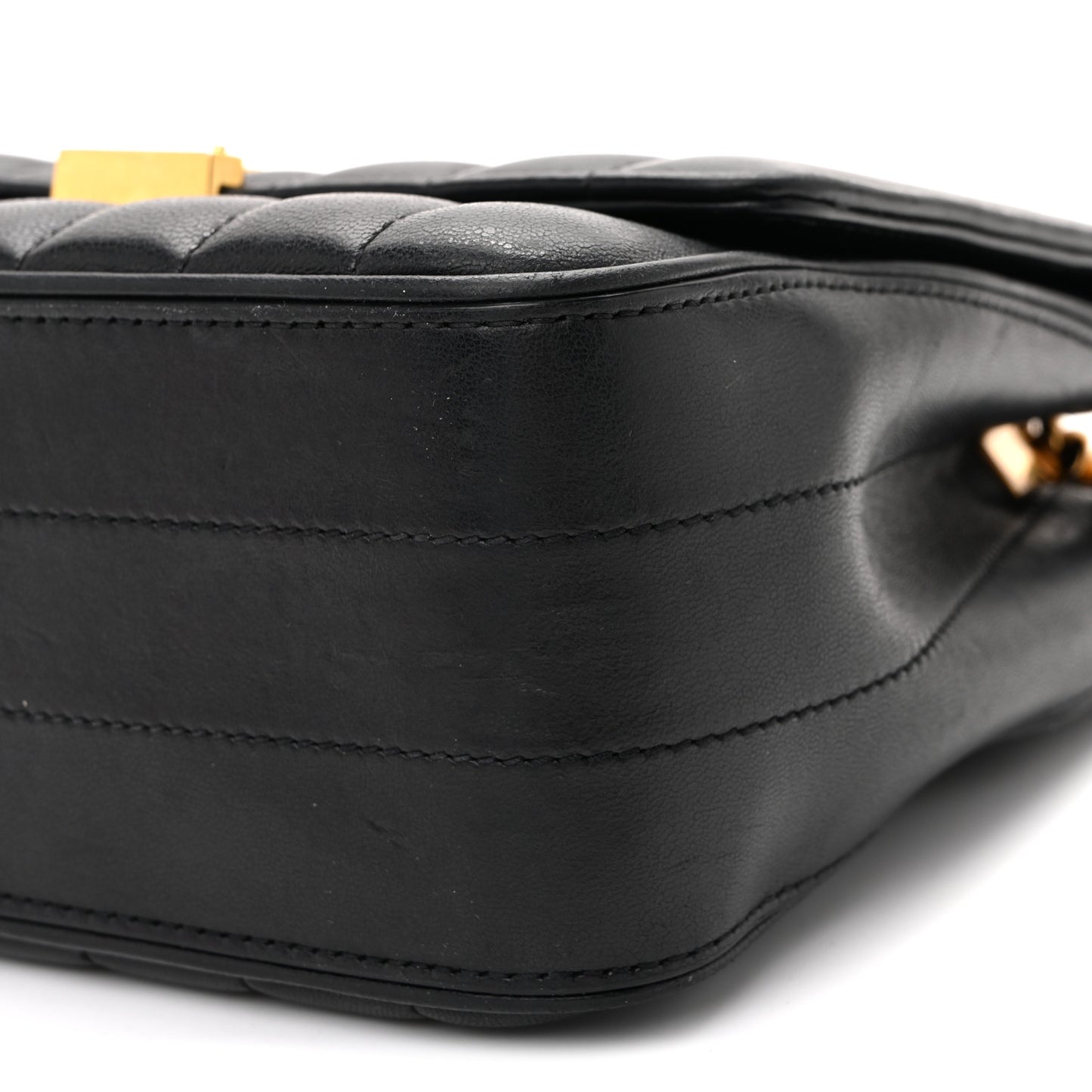 Lambskin Matelasse Monogram Medium Vicky Chain Bag Black
