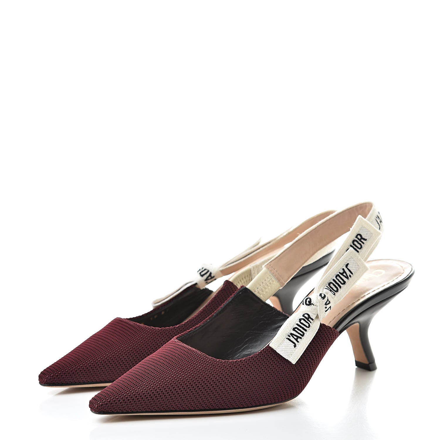 Christian Dior Technical Canvas Ribbon J Adior Slingback 65mm Pumps 37 Rouge Black 3 of 12