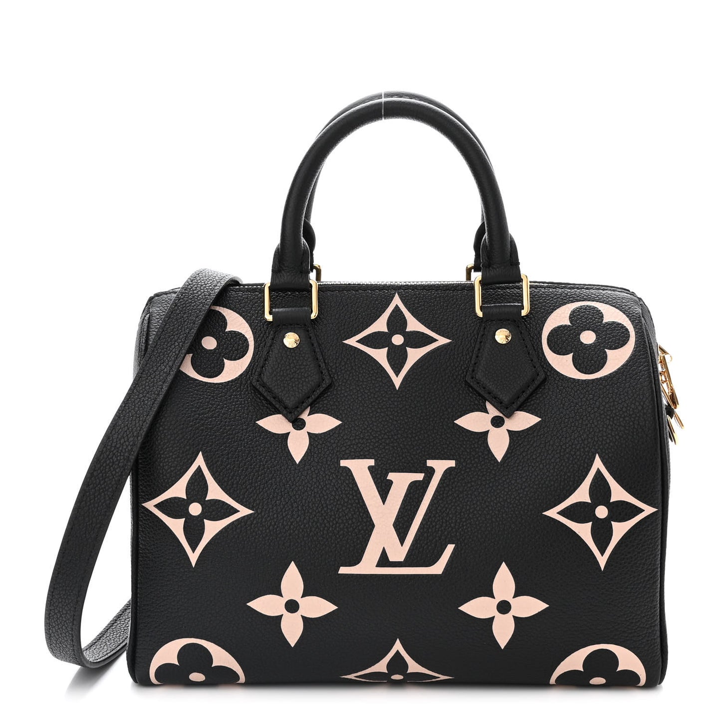 Empreinte Monogram Giant Speedy Bandouliere 25 Black Beige