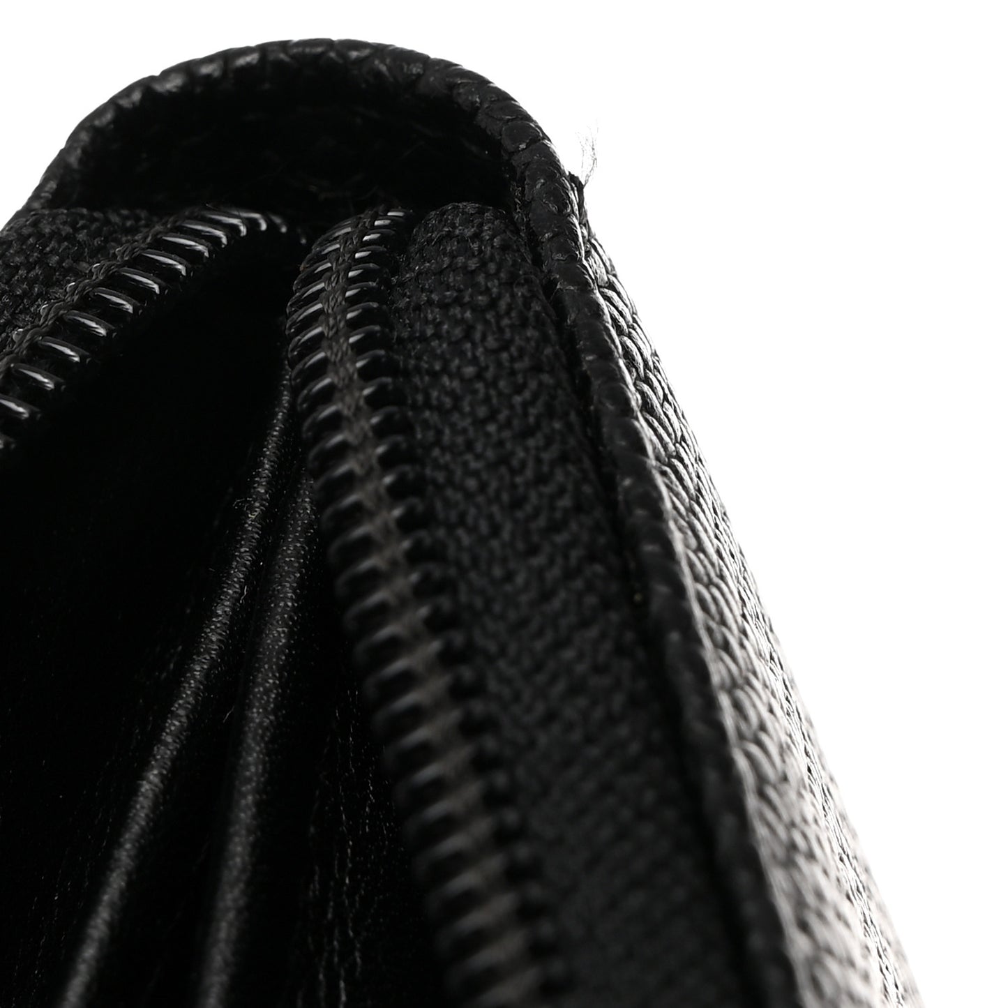 Caviar Large Timeless CC Zip Around Wallet Black