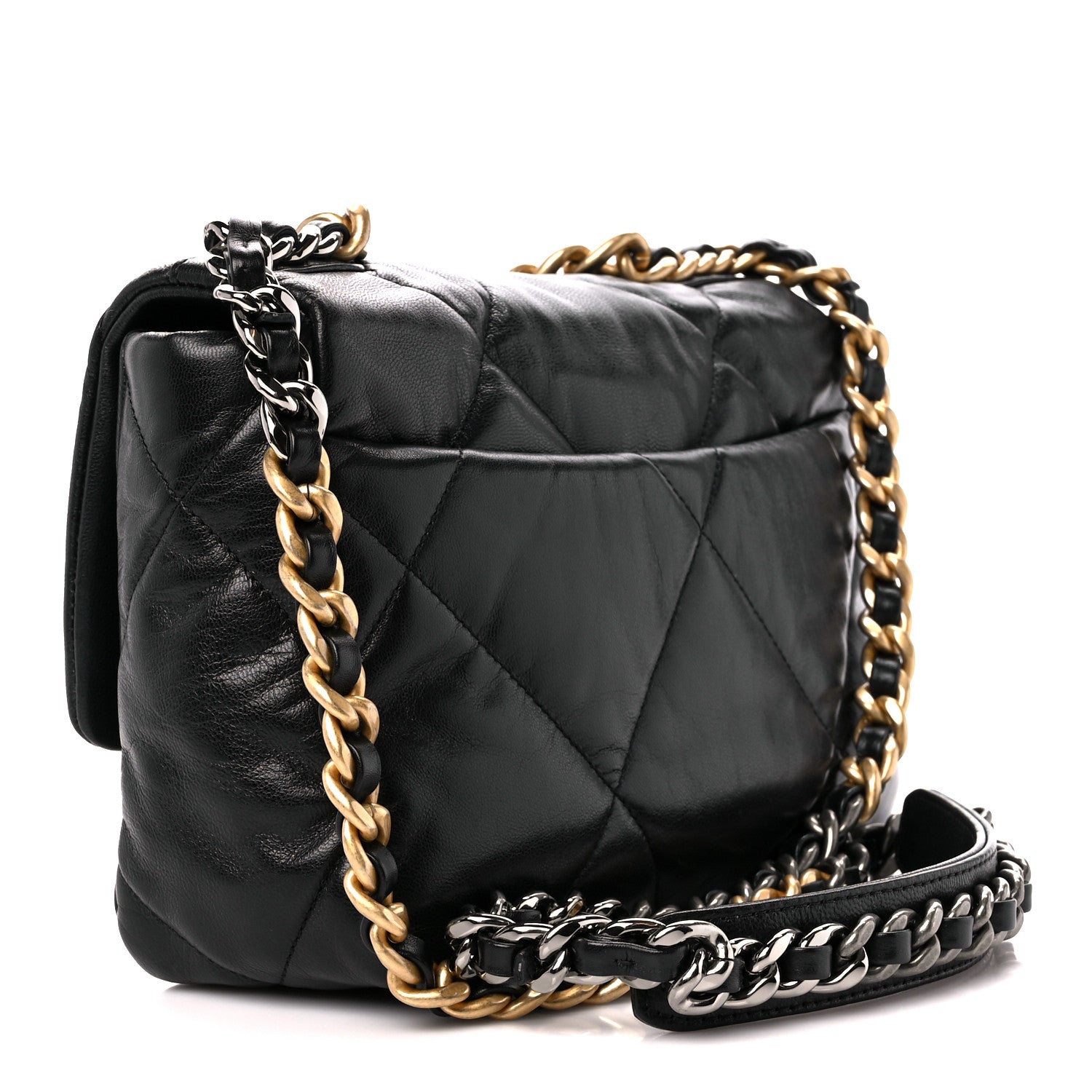 Chanel Goatskin Quilted Medium Chanel 19 Flap Black 3 of 11