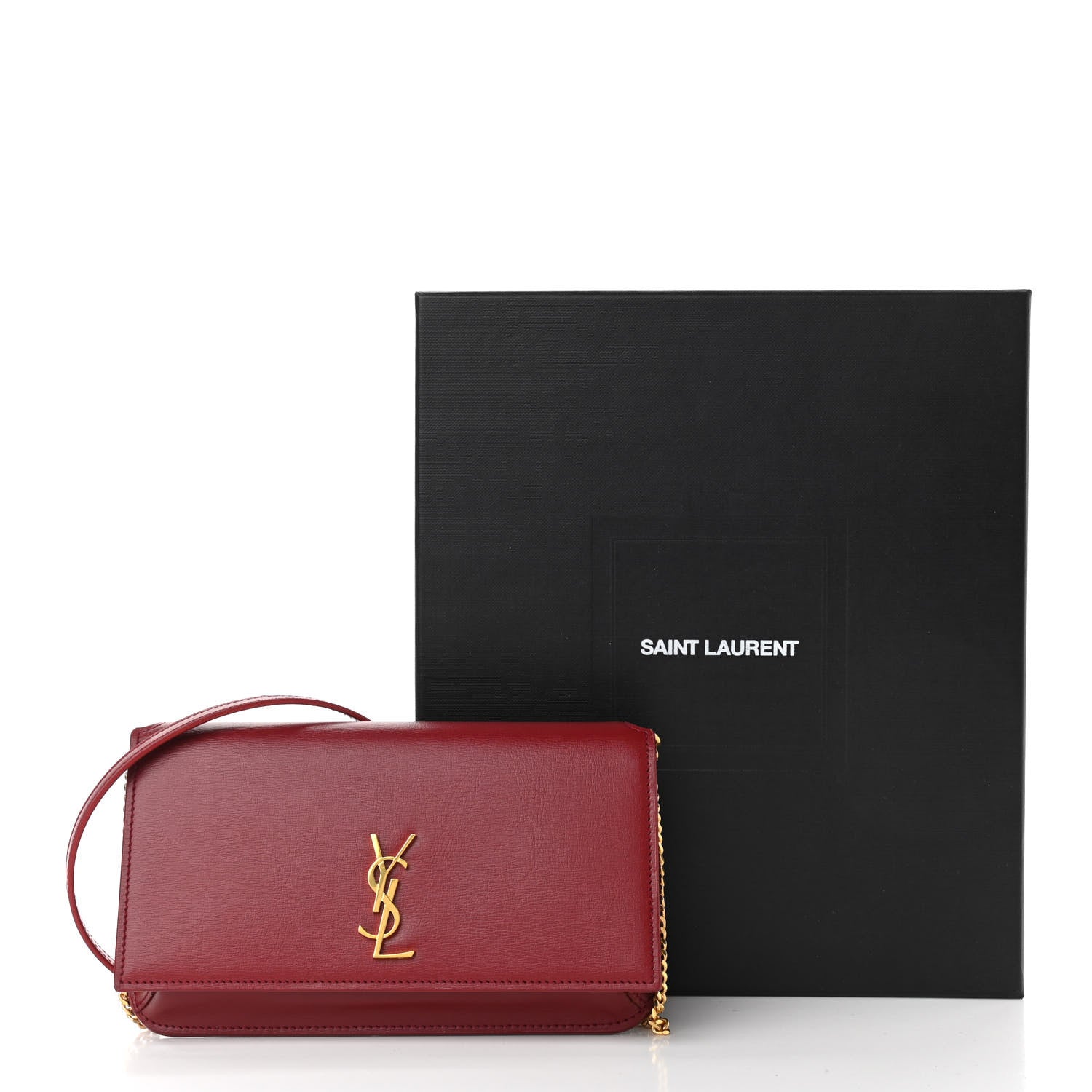Saint Laurent Smooth Calfskin Monogram Phone Holder Crossbody Opyum Red 10 of 10