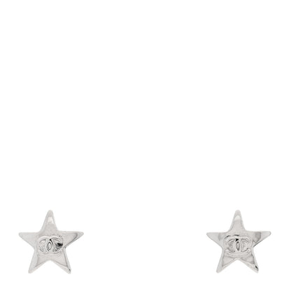 Chanel Metal CC Star Earrings Silver 1 of 5