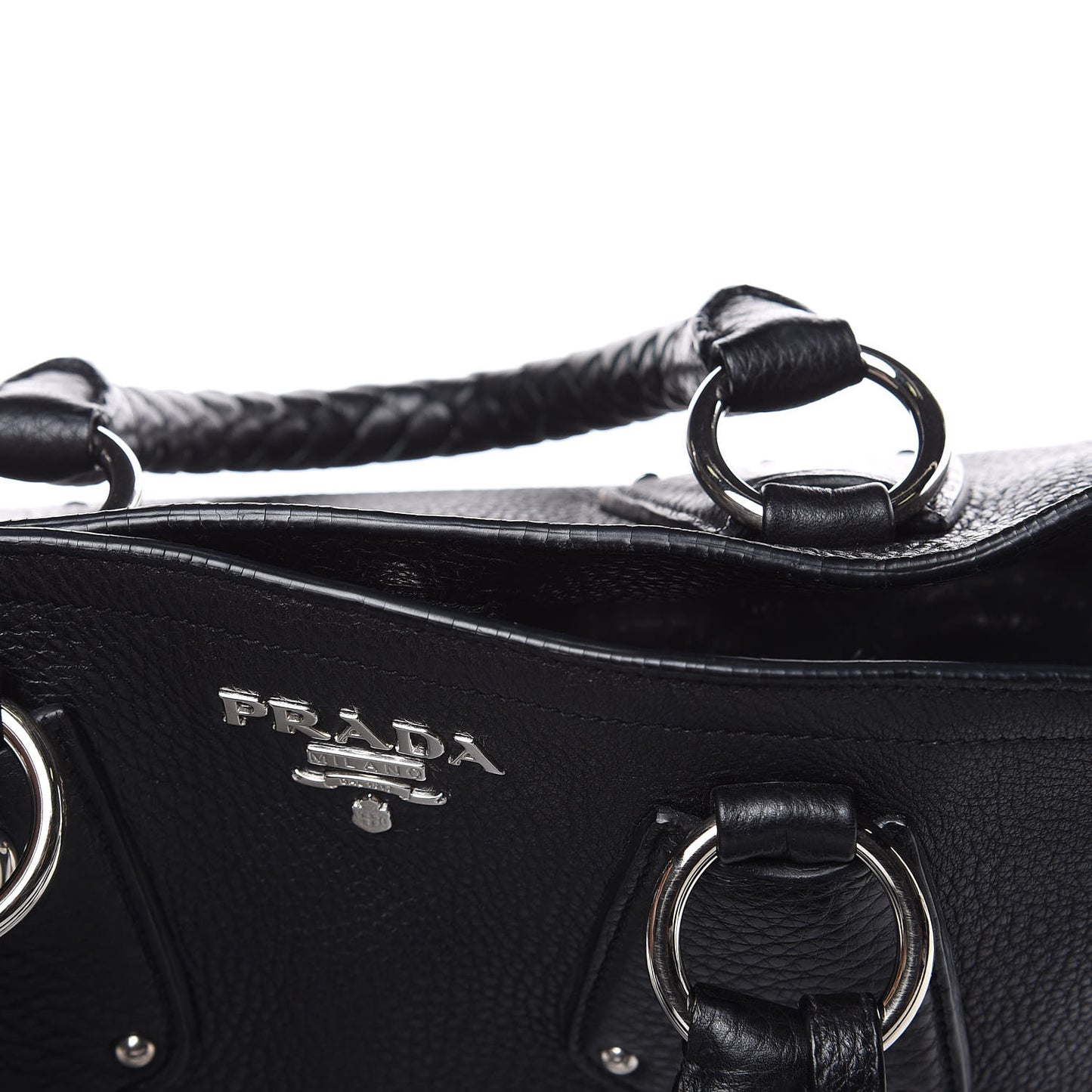 Vitello Daino Braided Hobo Nero Black