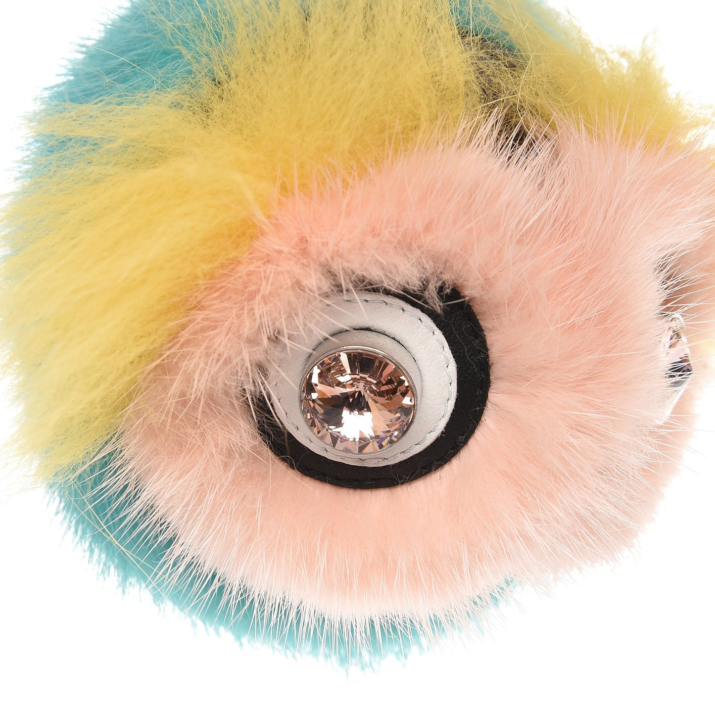Shiny Nappa Mink Fox Fur Crystal QuTweet Dazzling Bag Bug Charm Bordeaux Seashell Multicolor