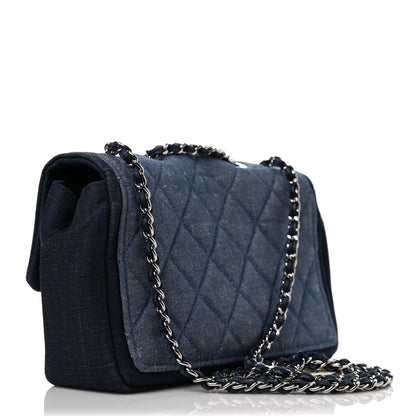 Chanel Denim Quilted Small Medallion Flap Light Blue 3 of 9