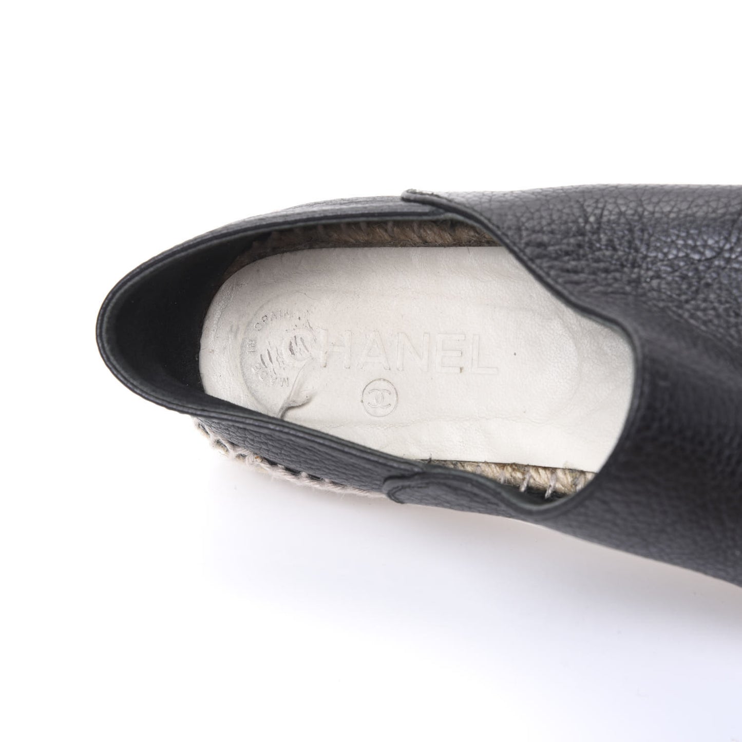 Grained Calfskin CC Espadrilles 40 Black
