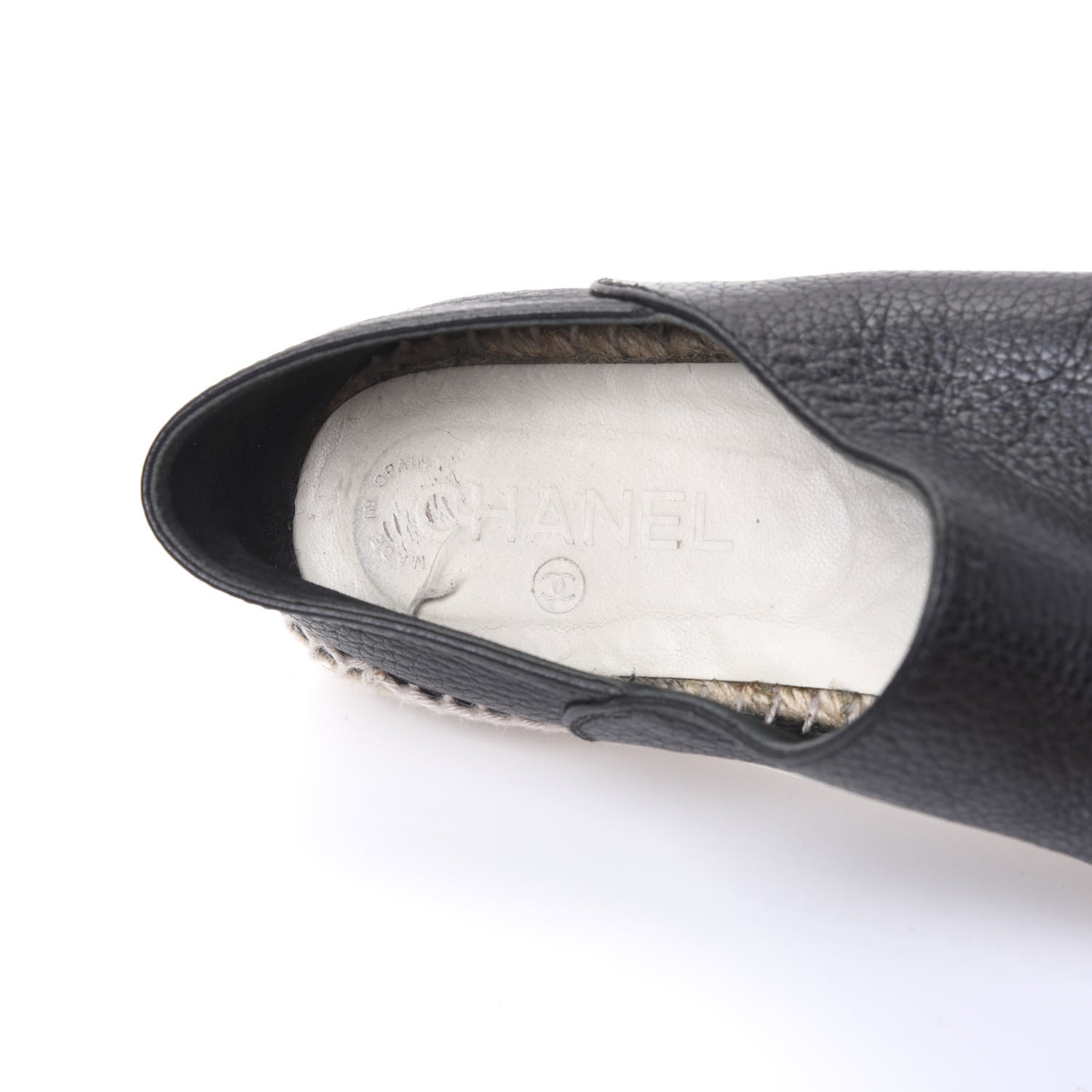 Chanel Grained Calfskin CC Espadrilles 40 Black 7 of 8
