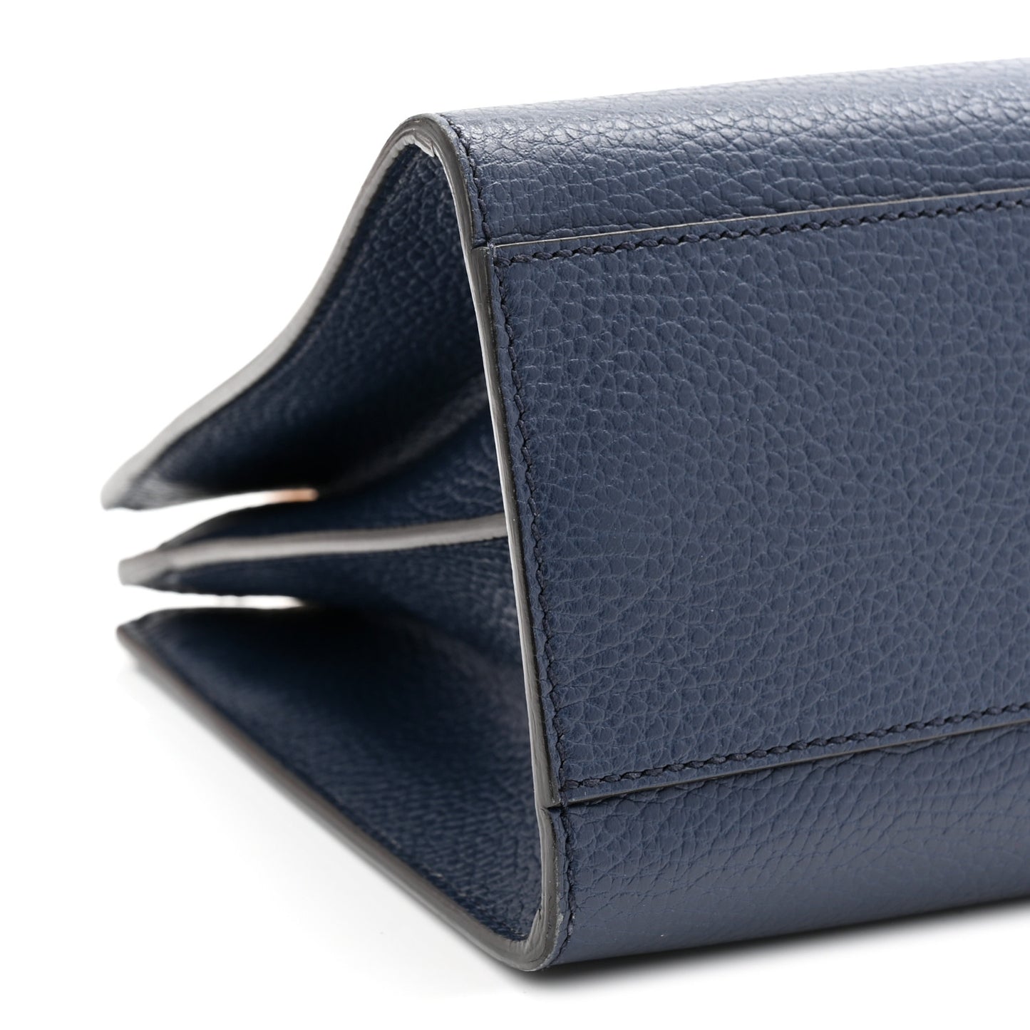Nappa Bamboo Web Small Nymphaea Top Handle Bag Navy