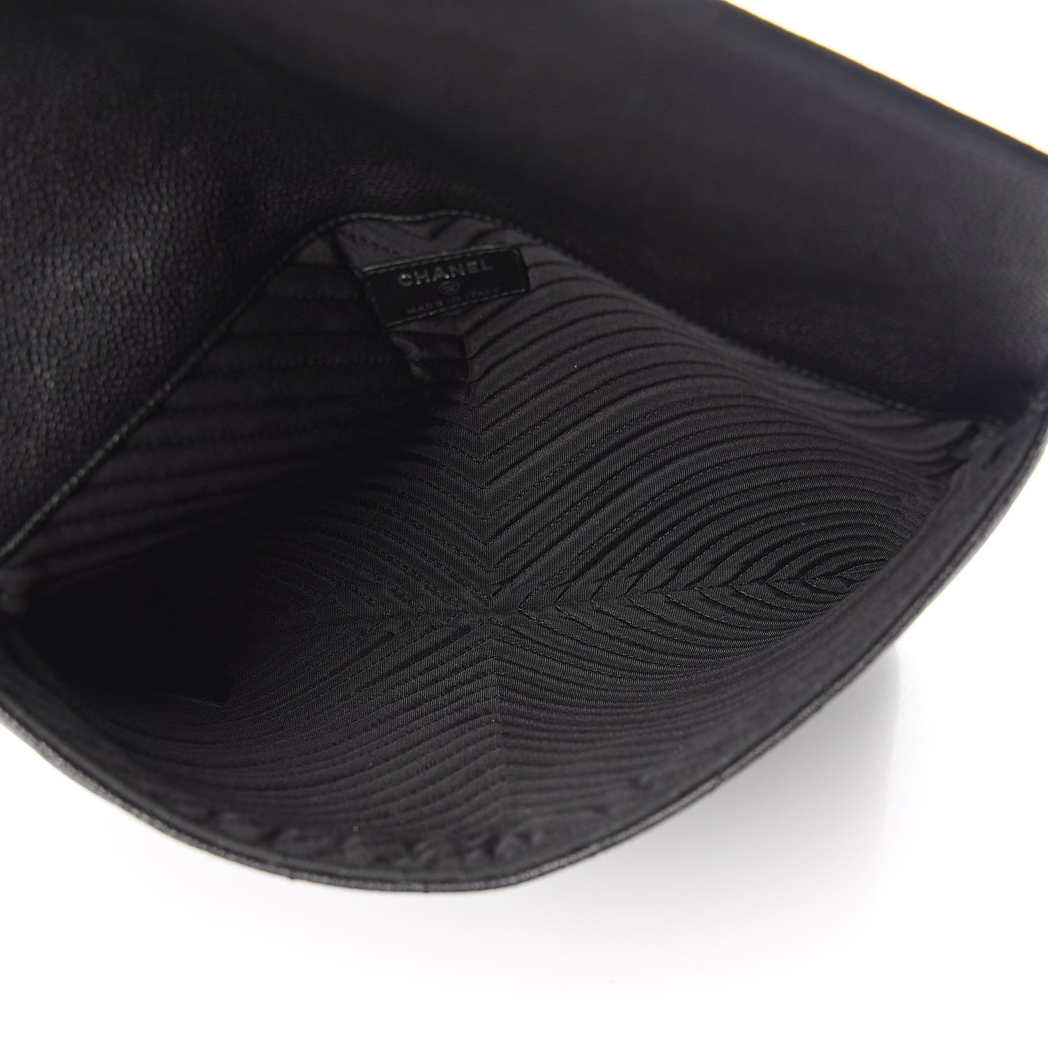Chanel Calfskin Chevron Quilted Small Envelope Clutch Black 5 of 9