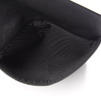 Chanel Calfskin Chevron Quilted Small Envelope Clutch Black 5 of 9