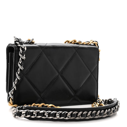 Chanel Lambskin Quilted Chanel 19 Wallet On Chain WOC Black 3 of 12