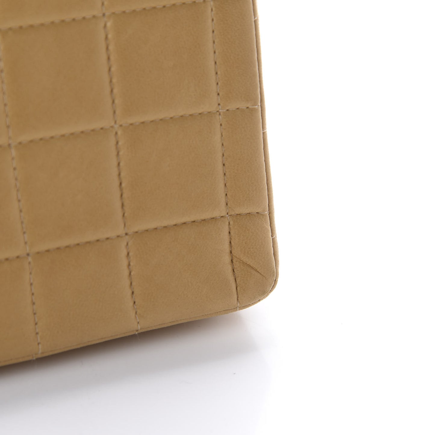 Lambskin East West Chocolate Bar Flap Beige