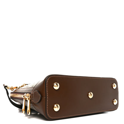 Gucci GG Supreme Monogram Azalea Calfskin Small Horsebit 1955 Top Handle Bag Beige Ebony Brown Sugar 4 of 10