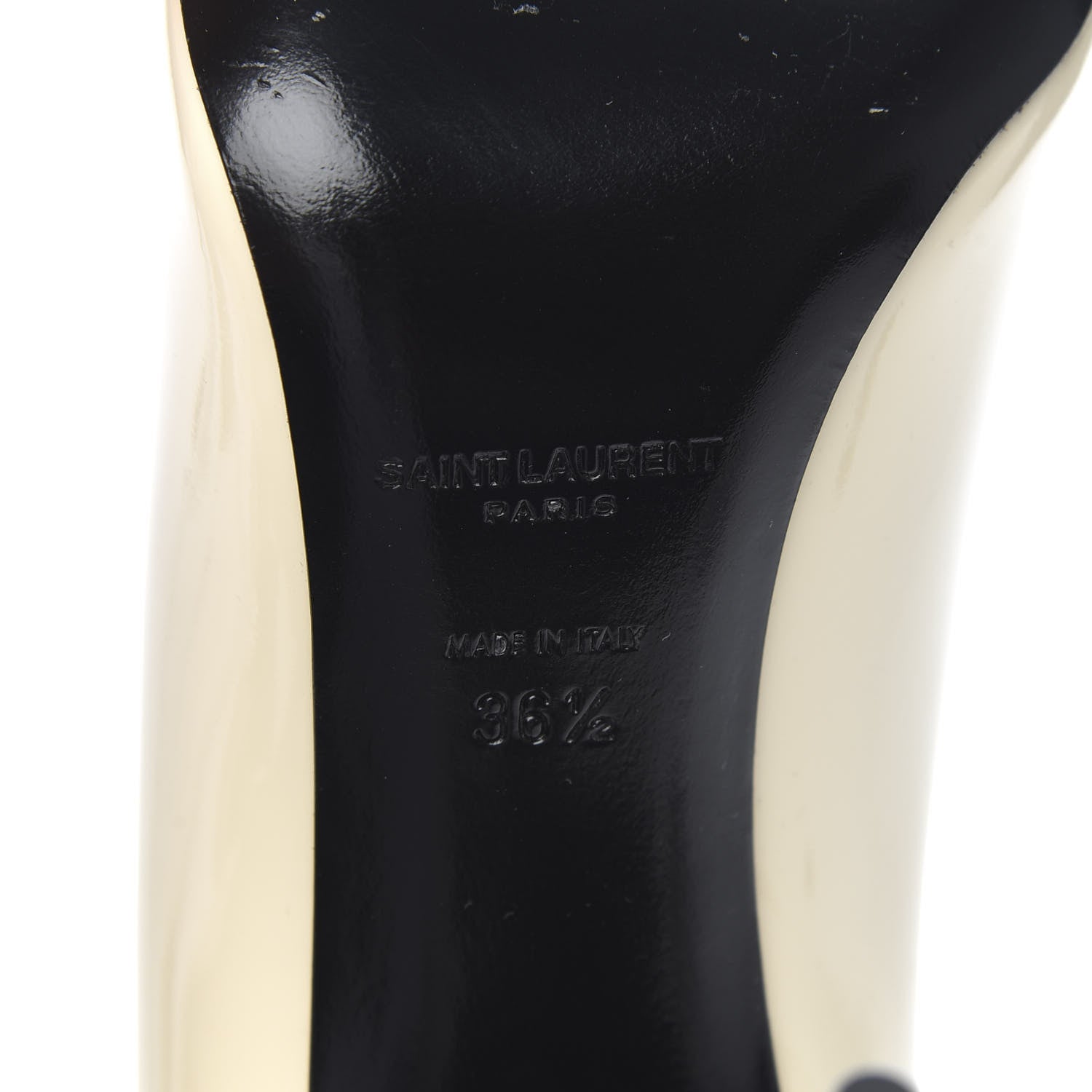 Saint Laurent Patent Calfskin Teddy High Vamp 105 Pumps 36.5 Porcellana 6 of 9