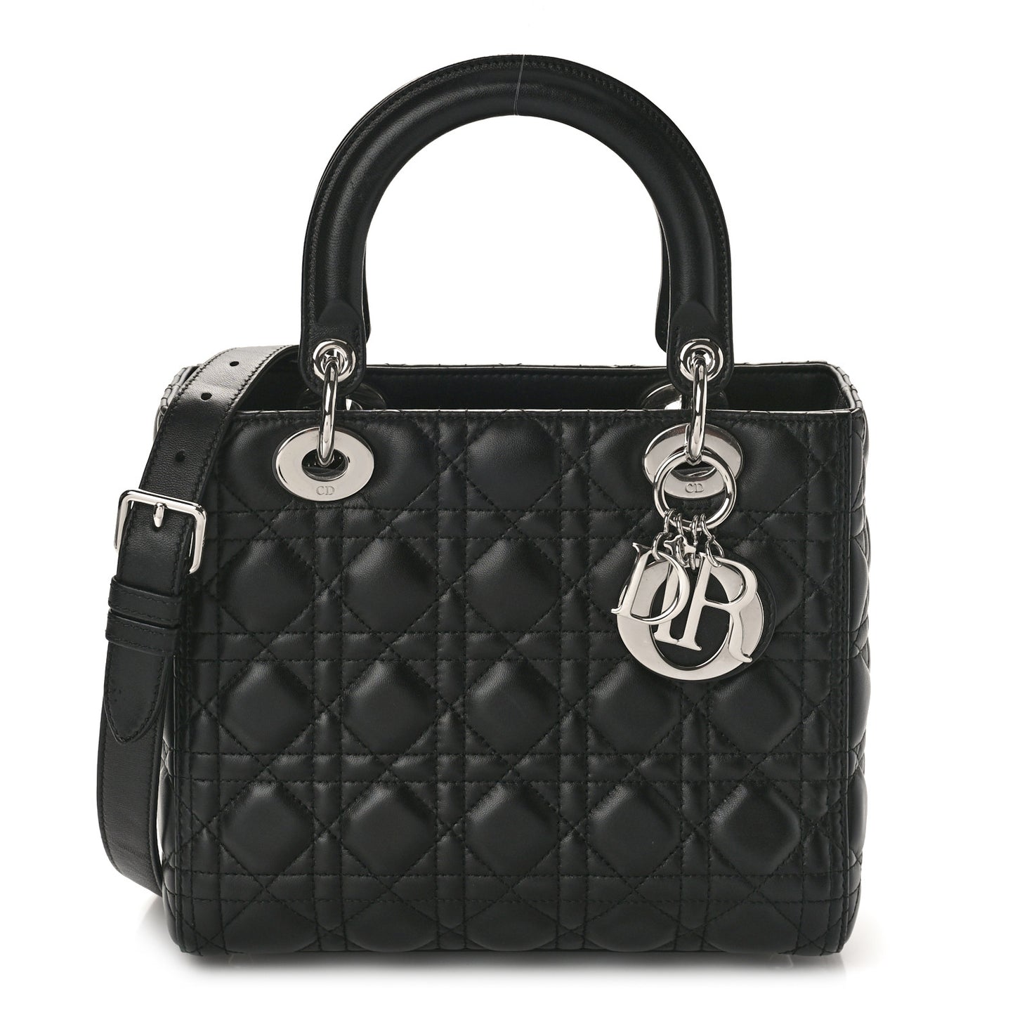Lambskin Cannage Medium Lady Dior Black