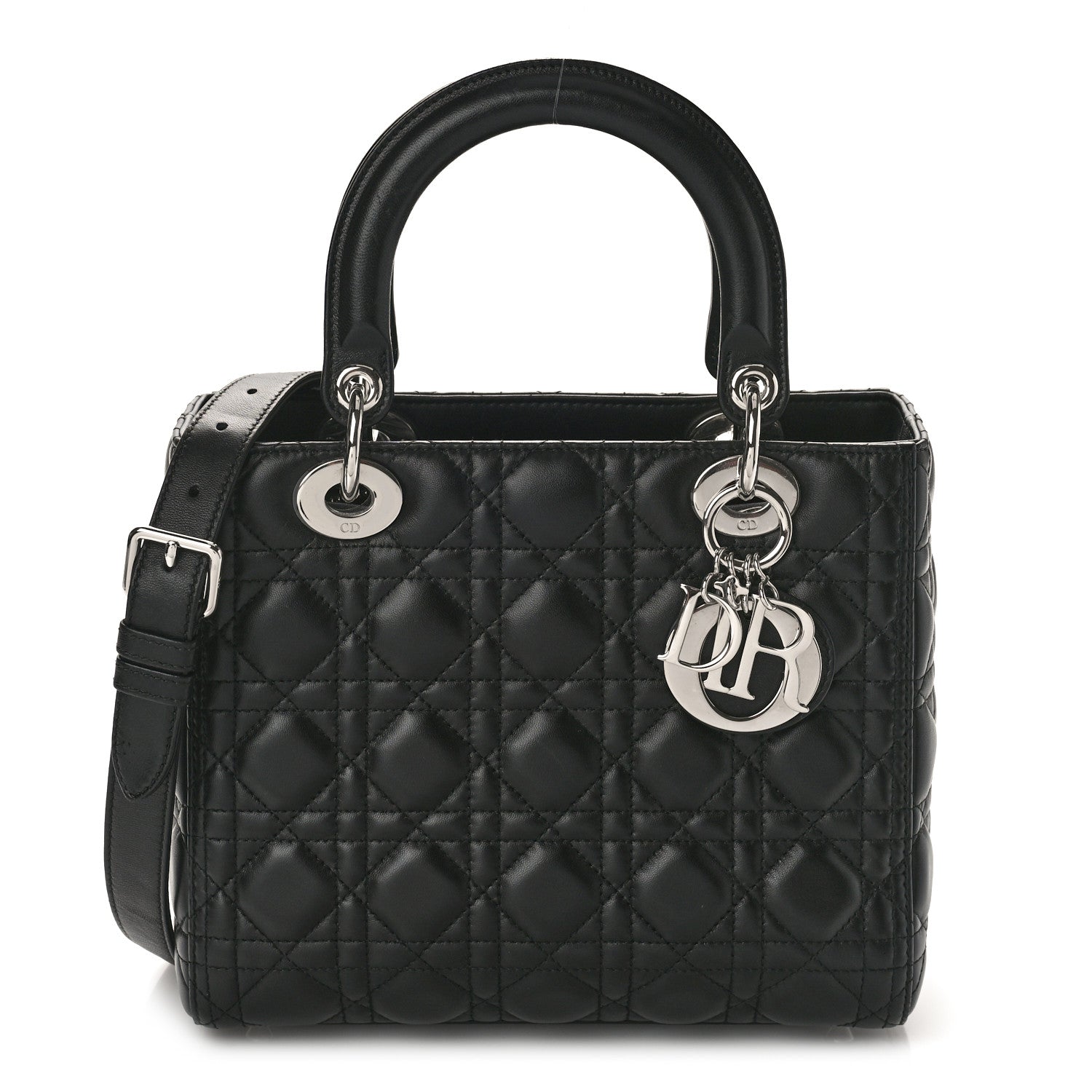 Christian Dior Lambskin Cannage Medium Lady Dior Black 1 of 8