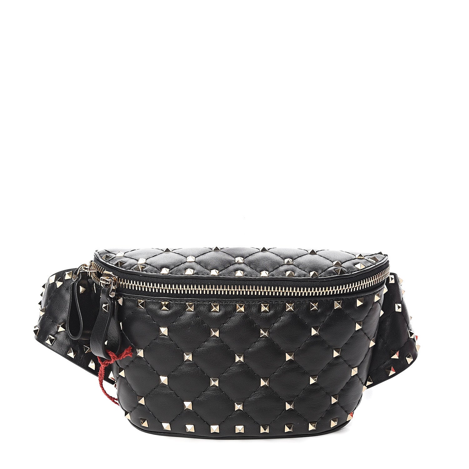 Valentino Garavani Lambskin Rockstud Spike Belt Bag 85 Black 1 of 7