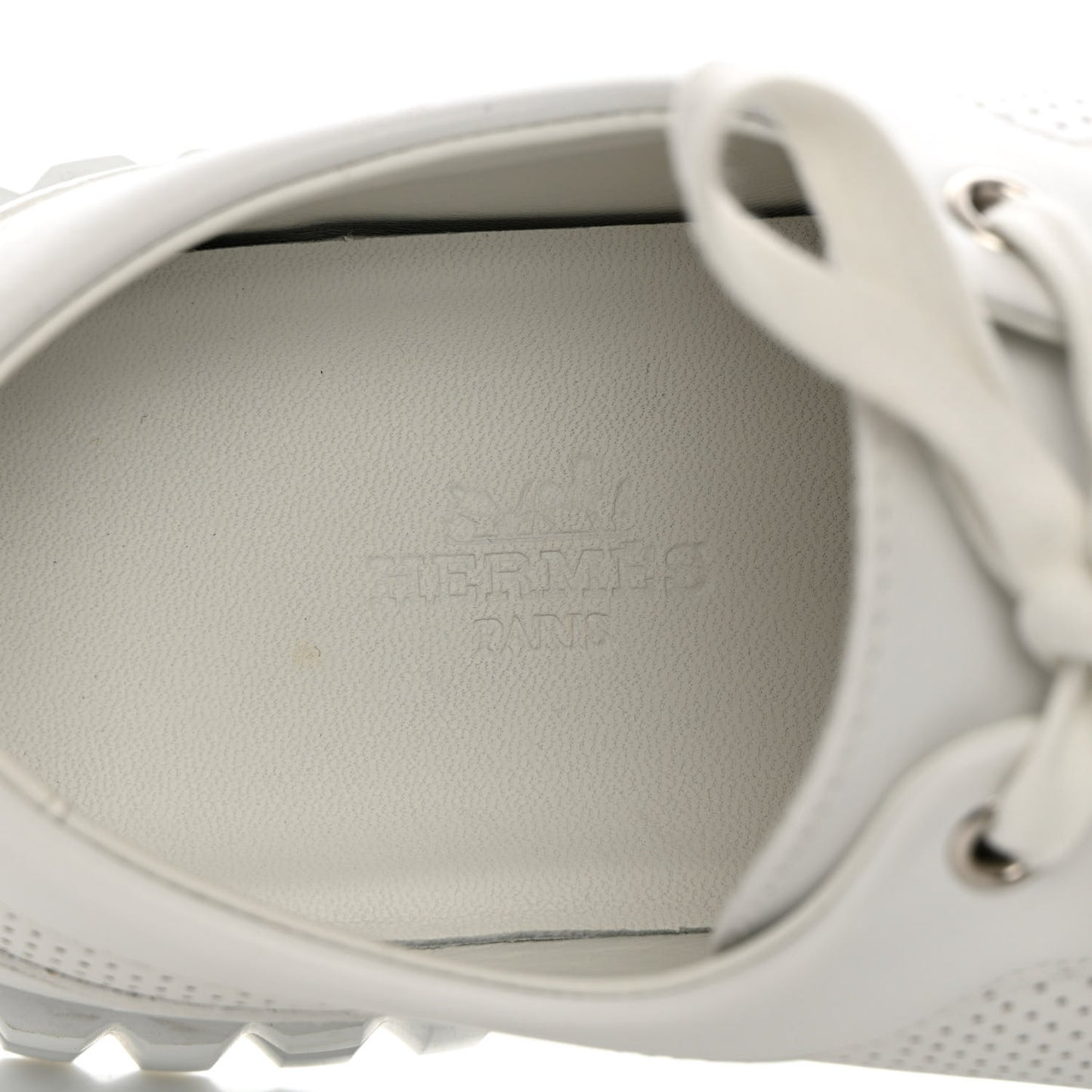 Perforated Calfskin Cross Sneakers 36 White
