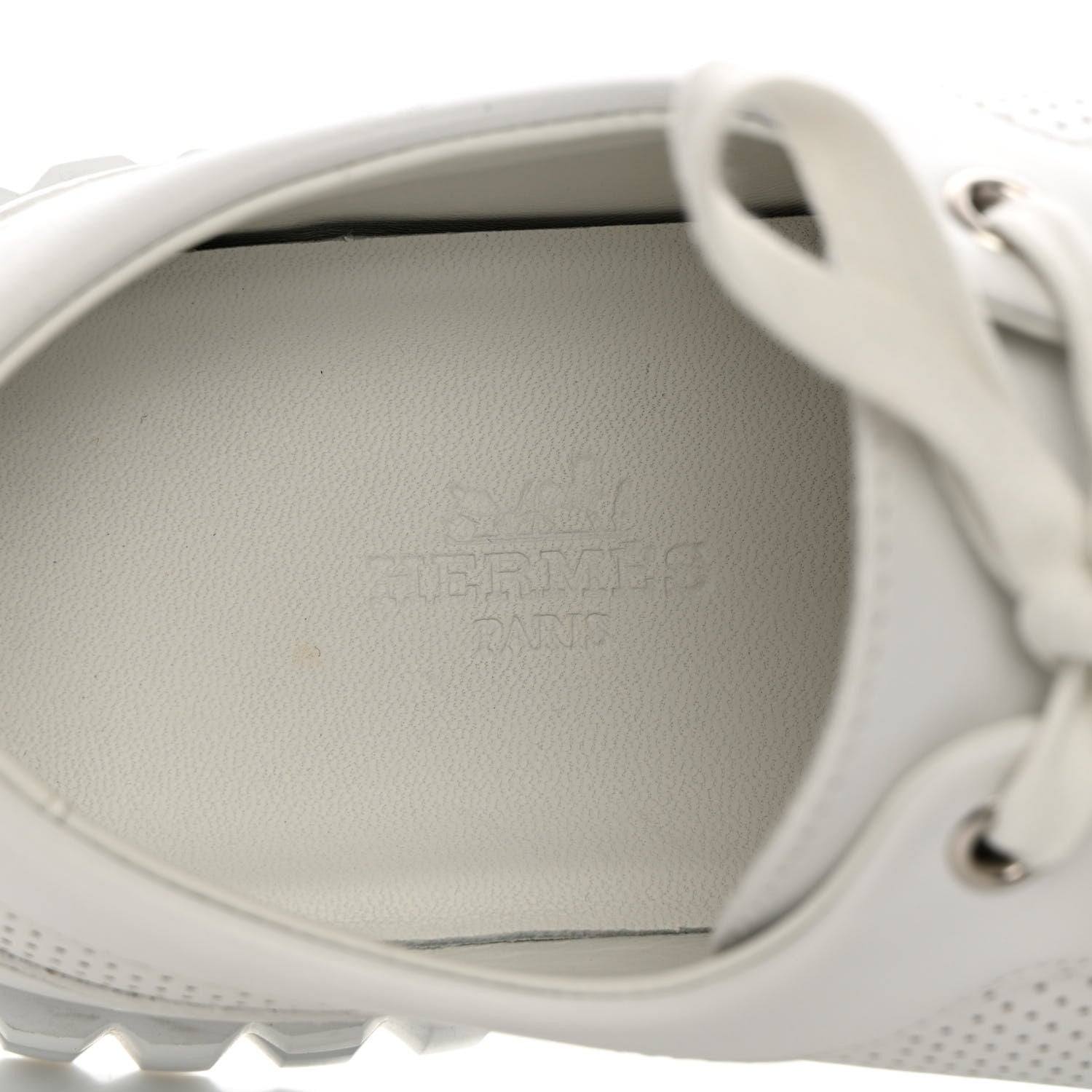 Hermes Perforated Calfskin Cross Sneakers 36 White 6 of 12